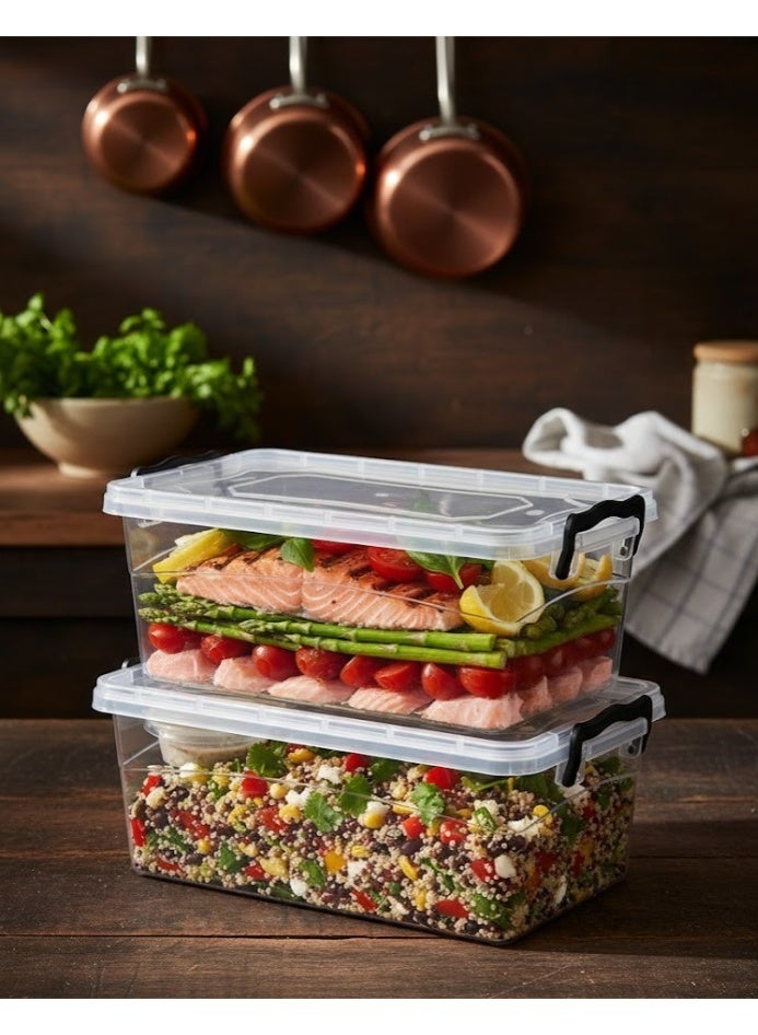 فافيلا طقم علب بلاستيك متعدد الاستخدامات-2قطعة جودة عالية - سعة1.2 لتر - Image 2